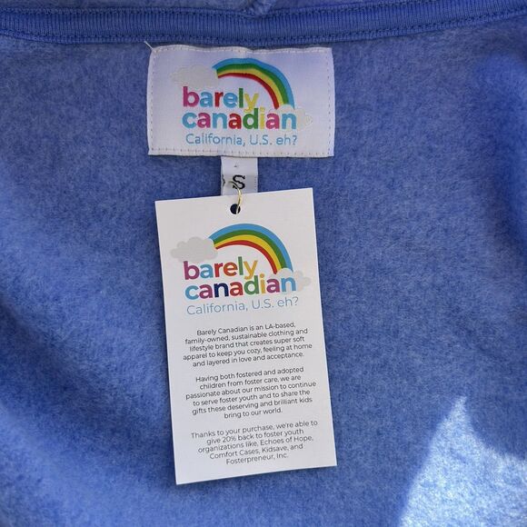 Barely Canadian Ladies Insanely Soft Blue Zip Up Hoodie Limited Edition Sz S - Picture 8 of 8